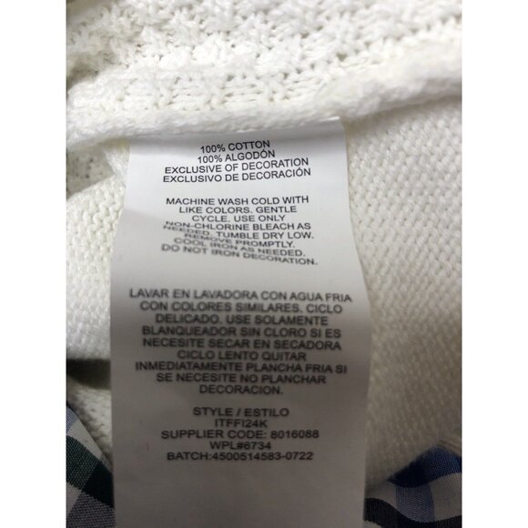 Boy's  IZOD 2 Pc Ivory Pullover Sweater & Button Up Plaid Shirt Set Size 4/5 - Picture 6 of 7